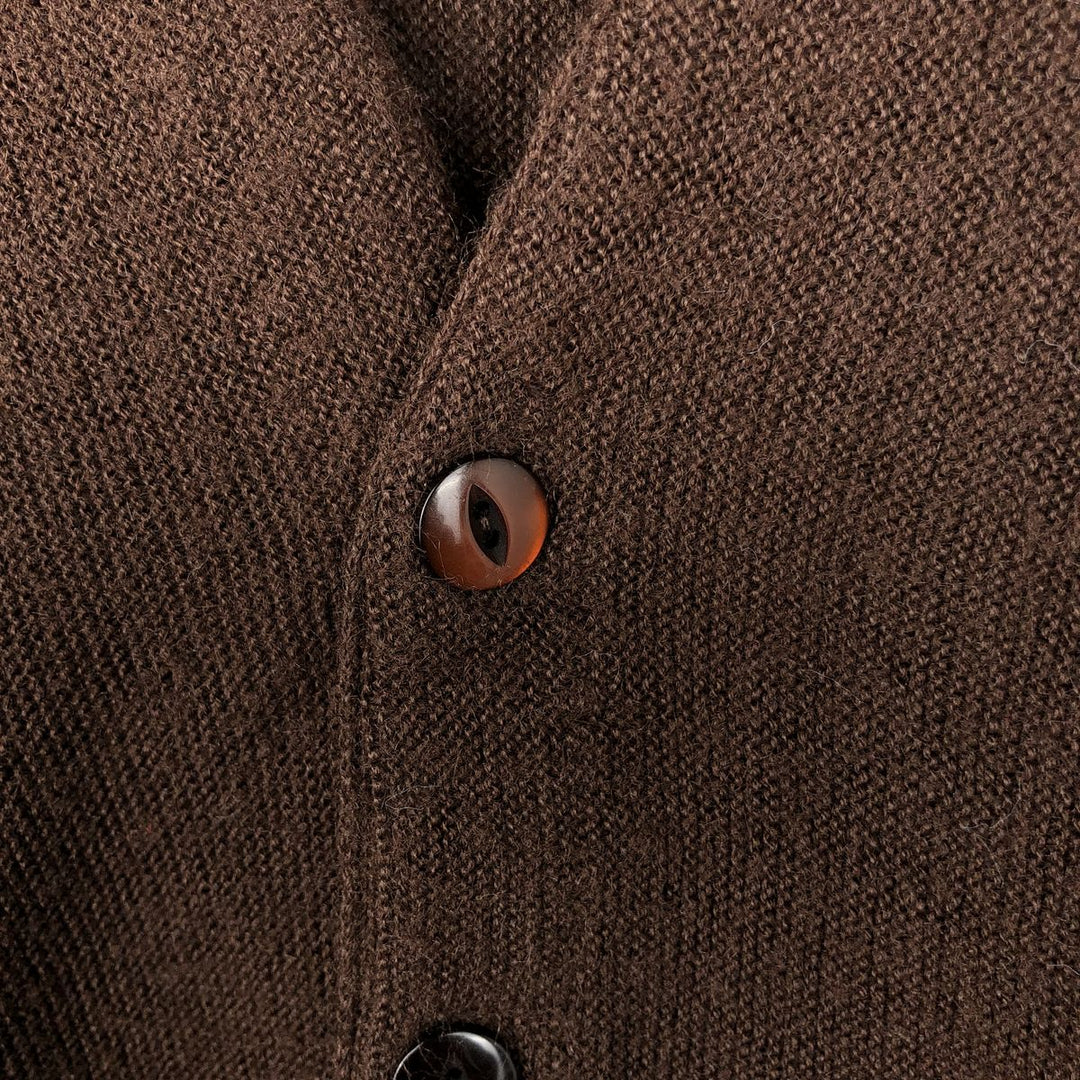 80'S CHALLENGER Acrylic Knit Cardigan, Men's Size L (approx.), Vintage Oron Acrylic brown type Vintage Second Hand