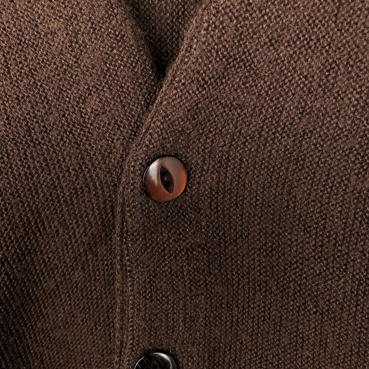80'S CHALLENGER Acrylic Knit Cardigan, Men's Size L (approx.), Vintage Oron Acrylic brown type Vintage Second Hand
