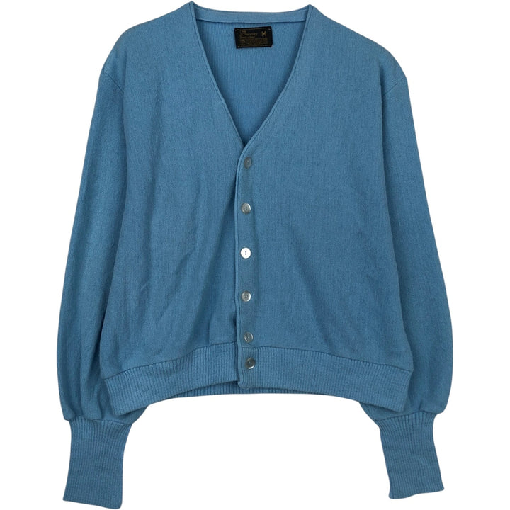 1970'S JCPenney Acrylic Knit Cardigan, Men's Size M (approx.), Vintage Oron Acrylic Blue type light blue Vintage Second Hand
