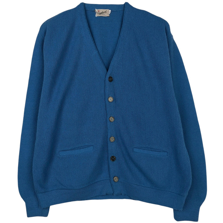 1970'S Cranbrook Acrylic Knit Cardigan, Men's Size XL (Equivalent), Vintage Oron Acrylic Blue type light blue Vintage Second Hand