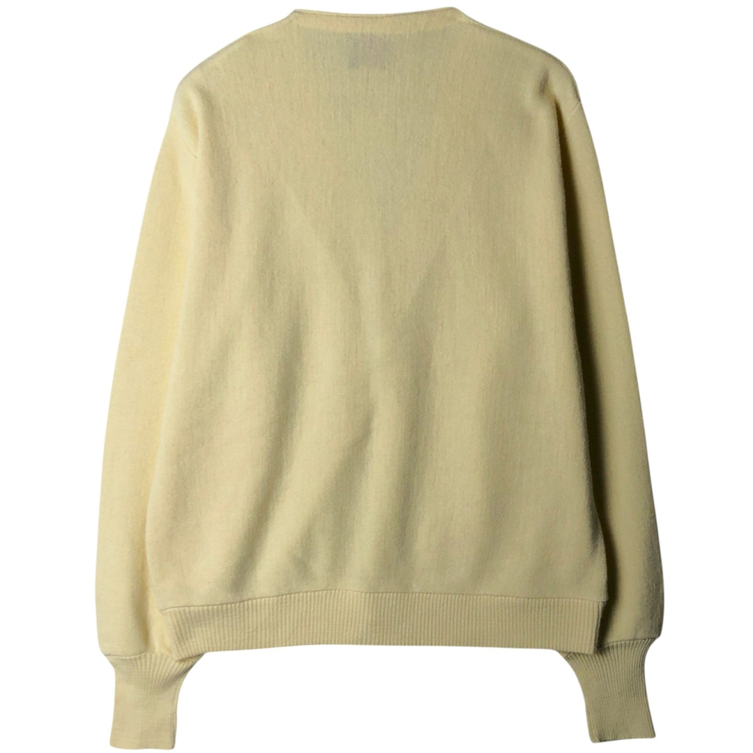 1970'S Arnold Palmer Acrylic Knit Cardigan, Made in USA, Men's Size L (approx.), Vintage Oron Acrylic unbleached Vintage Second Hand