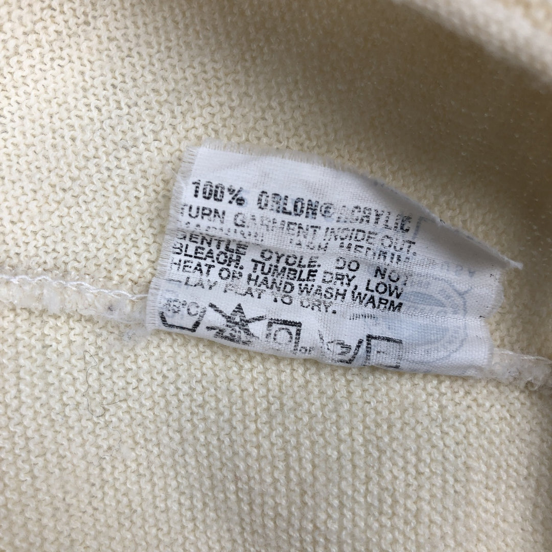 1970'S Arnold Palmer Acrylic Knit Cardigan, Made in USA, Men's Size L (approx.), Vintage Oron Acrylic unbleached Vintage Second Hand