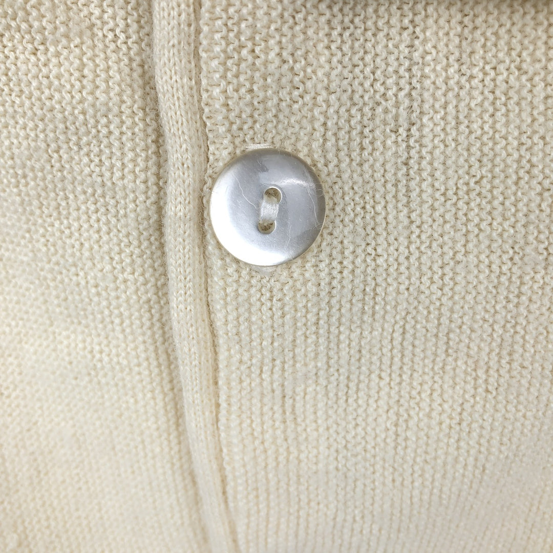 1970'S Arnold Palmer Acrylic Knit Cardigan, Made in USA, Men's Size L (approx.), Vintage Oron Acrylic unbleached Vintage Second Hand