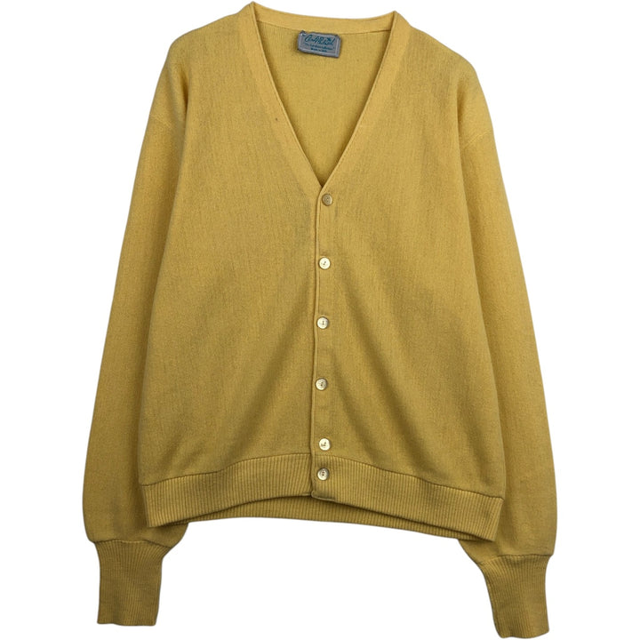Arnold Palmer Acrylic Knit Cardigan, Made in USA, Men's Size XL Oron Acrylic yellow type Vintage Second Hand
