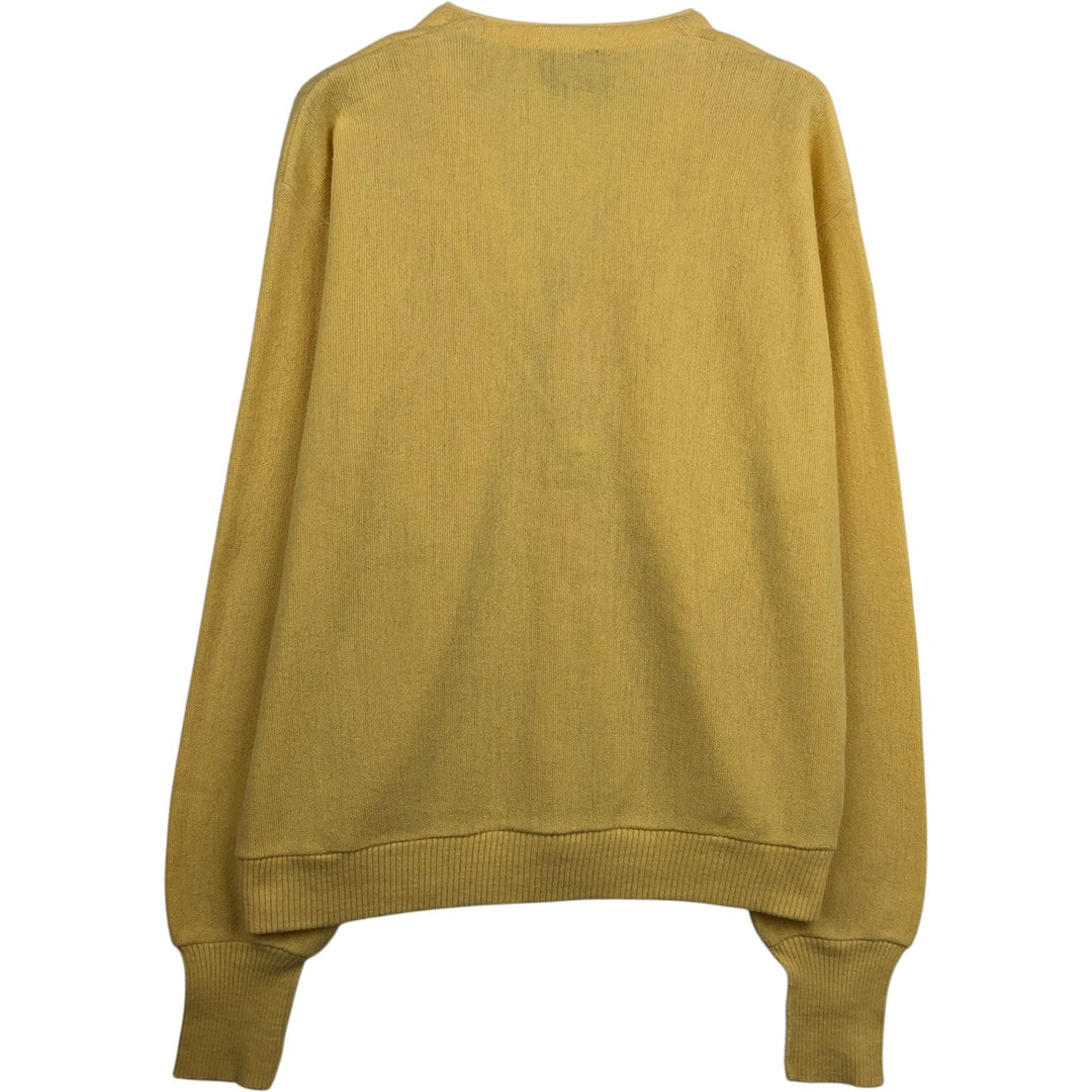 Arnold Palmer Acrylic Knit Cardigan, Made in USA, Men's Size XL Oron Acrylic yellow type Vintage Second Hand