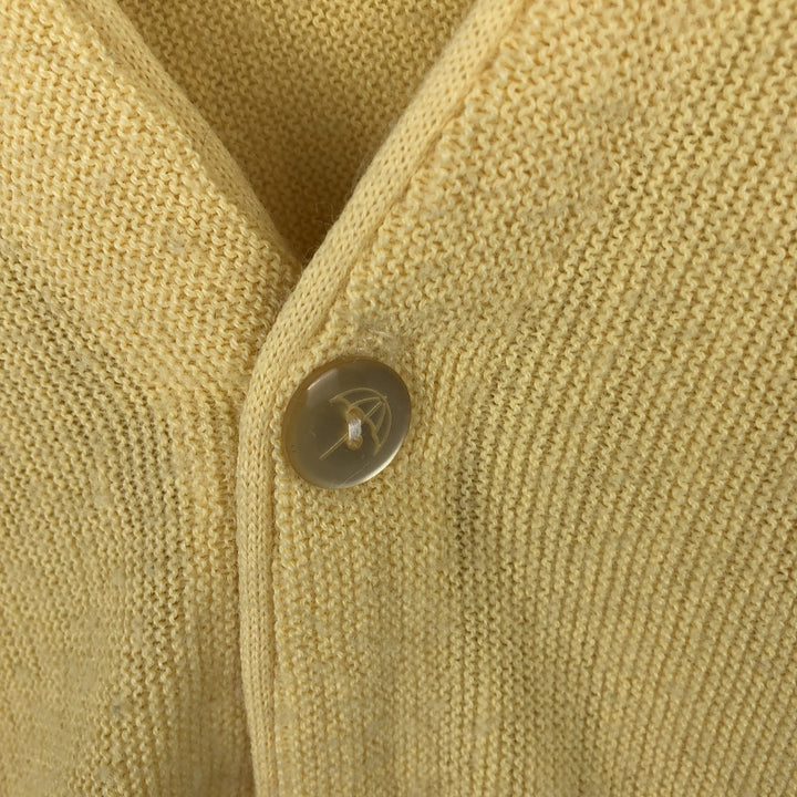 Arnold Palmer Acrylic Knit Cardigan, Made in USA, Men's Size XL Oron Acrylic yellow type Vintage Second Hand