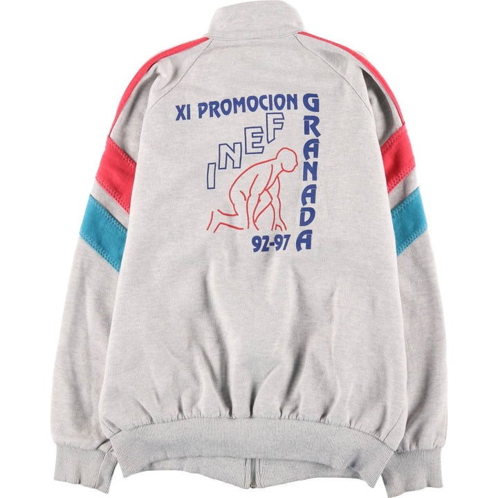 Adidas Trefoil Logo Full-Zip Sweatshirt, Men's Size L (approx.), Vintage polyester Blue type light blue Vintage Second Hand