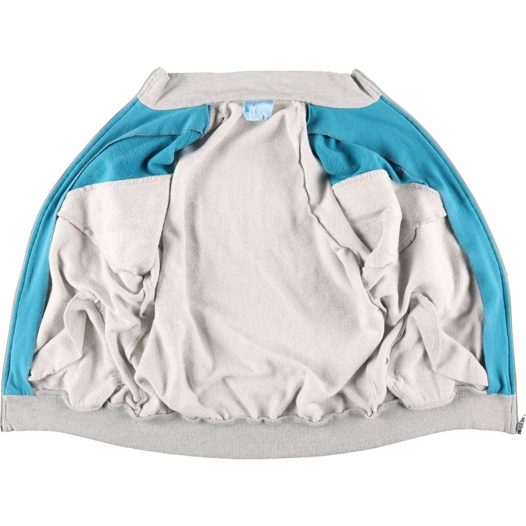 Adidas Trefoil Logo Full-Zip Sweatshirt, Men's Size L (approx.), Vintage polyester Blue type light blue Vintage Second Hand