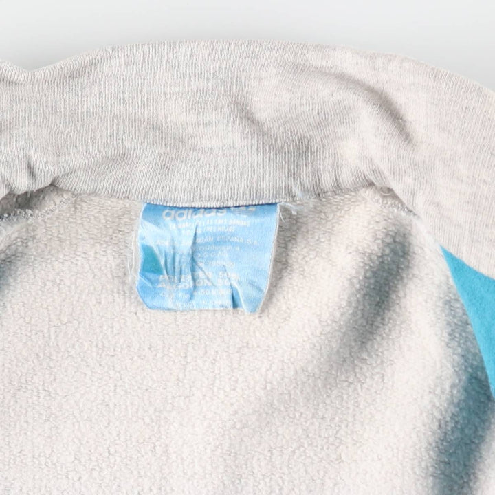 Adidas Trefoil Logo Full-Zip Sweatshirt, Men's Size L (approx.), Vintage polyester Blue type light blue Vintage Second Hand