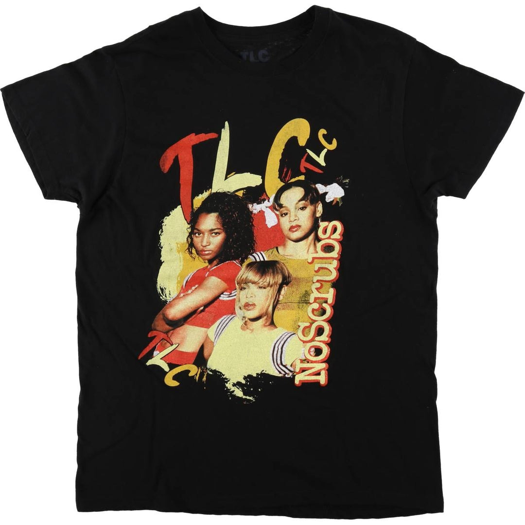 TLC Wrap T-Shirt (Women's Size L) cotton black type Vintage Second Hand