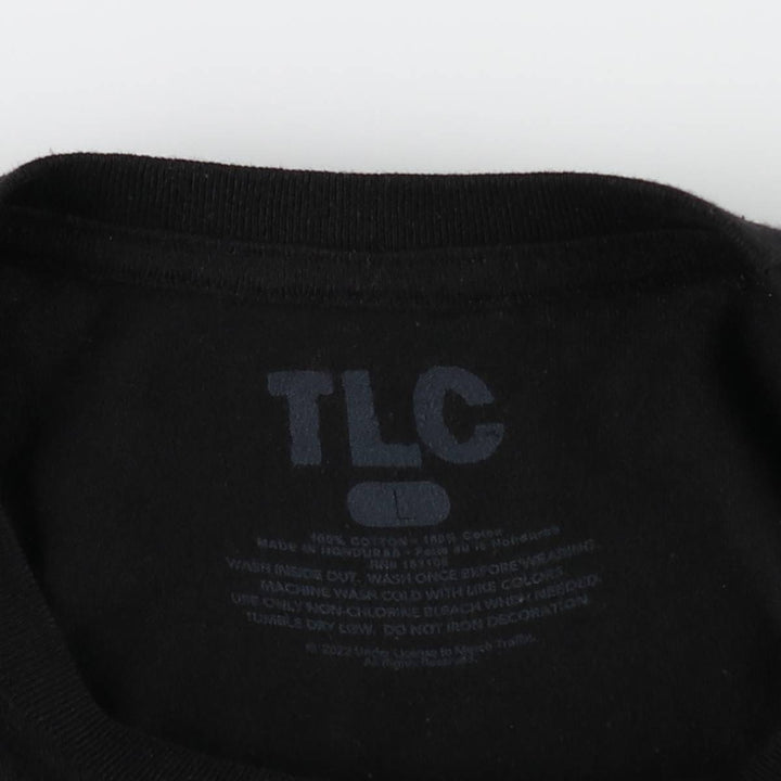 TLC Wrap T-Shirt (Women's Size L) cotton black type Vintage Second Hand