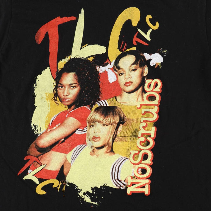 TLC Wrap T-Shirt (Women's Size L) cotton black type Vintage Second Hand