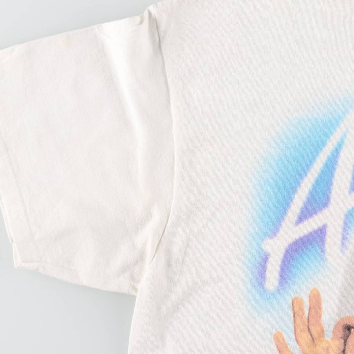 AALIYAH Wrap T-Shirt (Women's Size L) cotton white type Vintage Second Hand