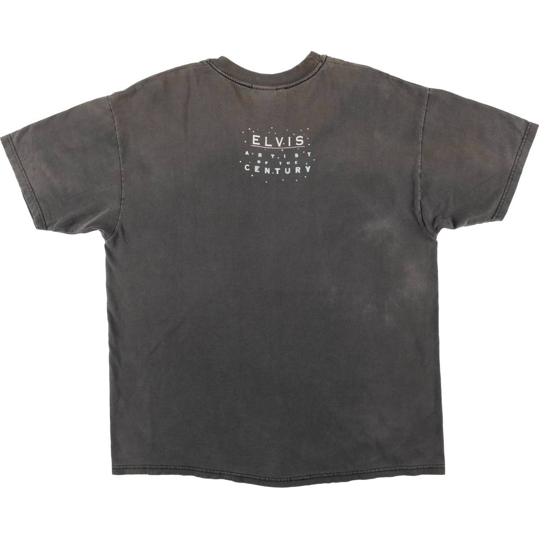 ELVIS PRESLEY Elvis Presley Band T-shirt Band T Men's XL equivalent cotton Charcoal Vintage Second Hand