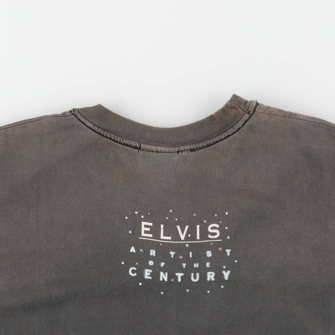 ELVIS PRESLEY Elvis Presley Band T-shirt Band T Men's XL equivalent cotton Charcoal Vintage Second Hand