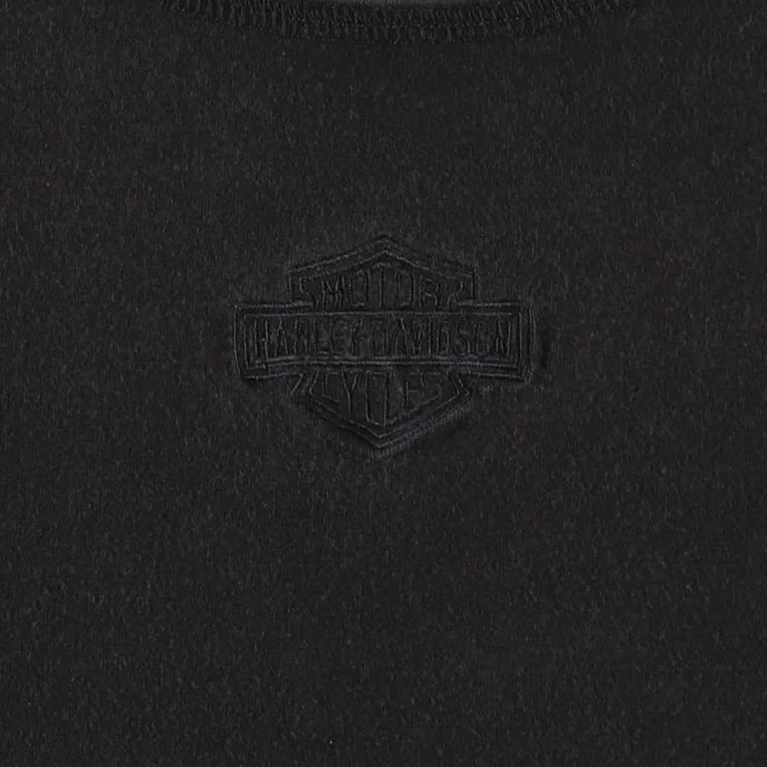 Harley-Davidson Motorcycle Long-Sleeve T-Shirt (Women's Size L) cotton black type Vintage Second Hand