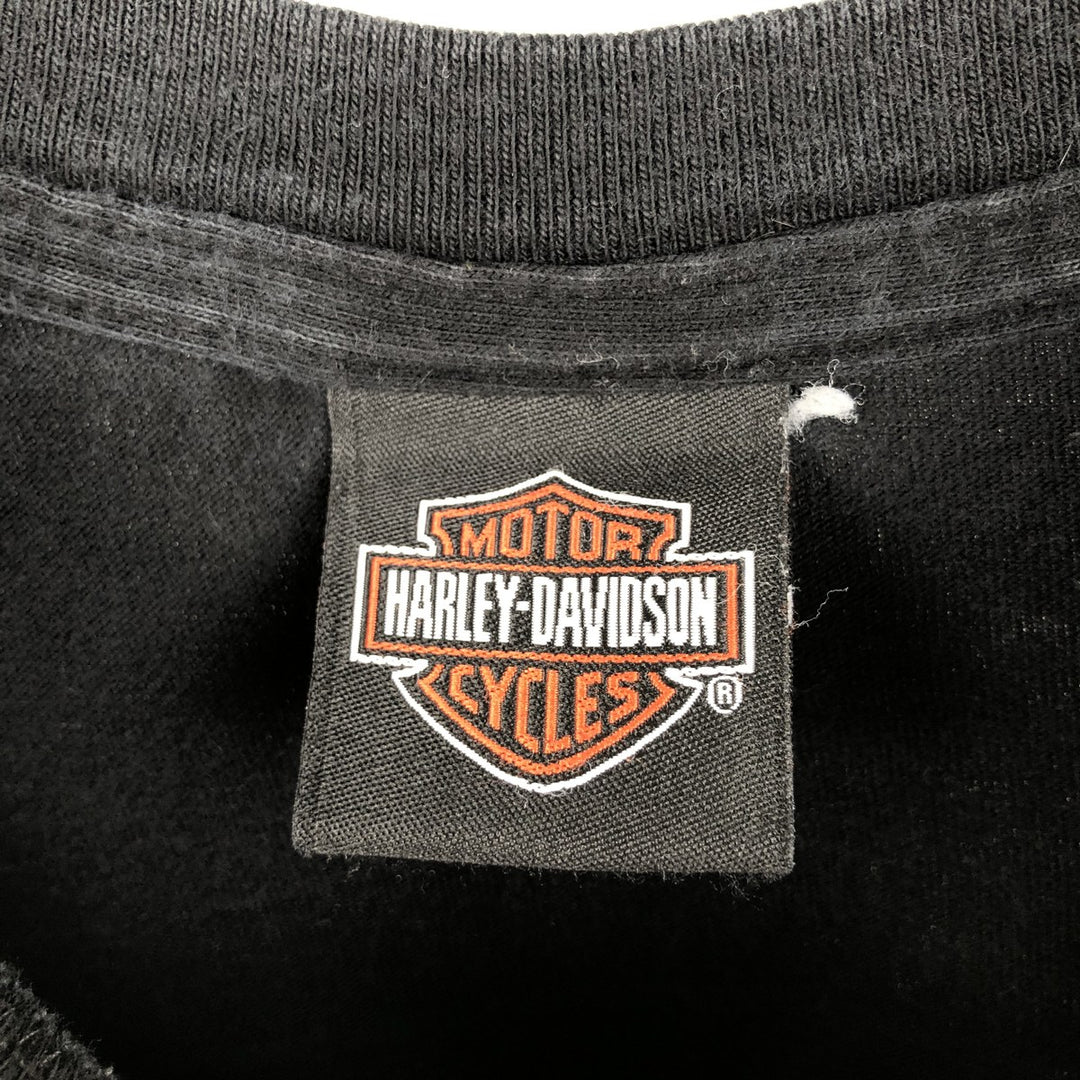 Harley-Davidson Long Sleeve T-Shirt, Men's XL Size unclear black type Vintage Second Hand