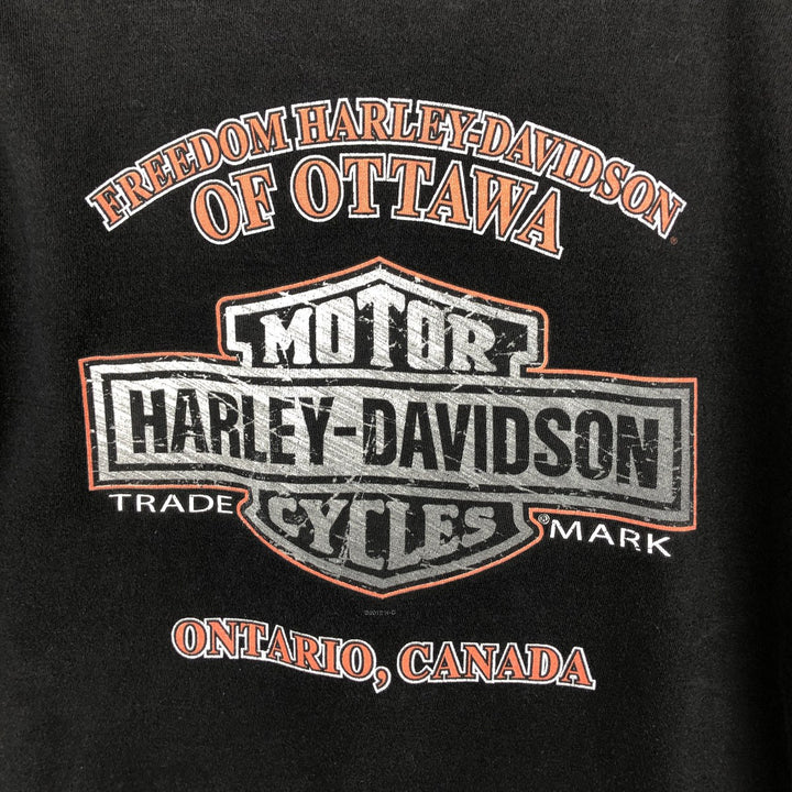 Harley-Davidson Long Sleeve T-Shirt, Men's XL Size unclear black type Vintage Second Hand