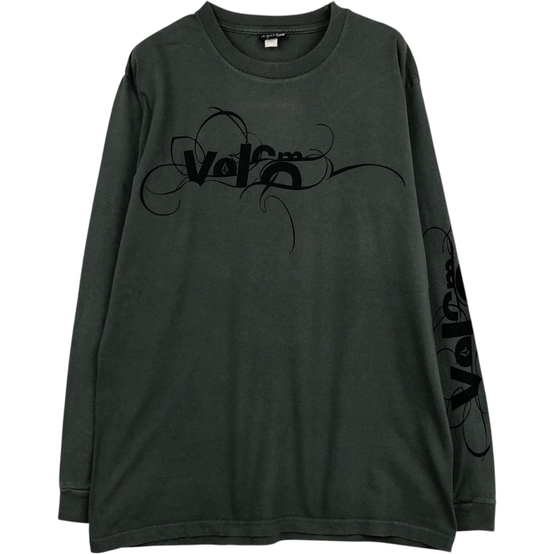 VOLCOM Long-Sleeve T-Shirt, Men's Size L (equivalent) unclear green type Vintage Second Hand