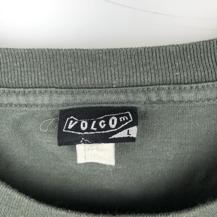 VOLCOM Long-Sleeve T-Shirt, Men's Size L (equivalent) unclear green type Vintage Second Hand