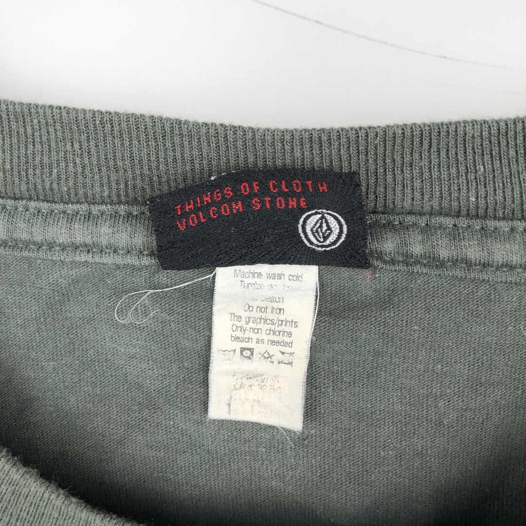 VOLCOM Long-Sleeve T-Shirt, Men's Size L (equivalent) unclear green type Vintage Second Hand