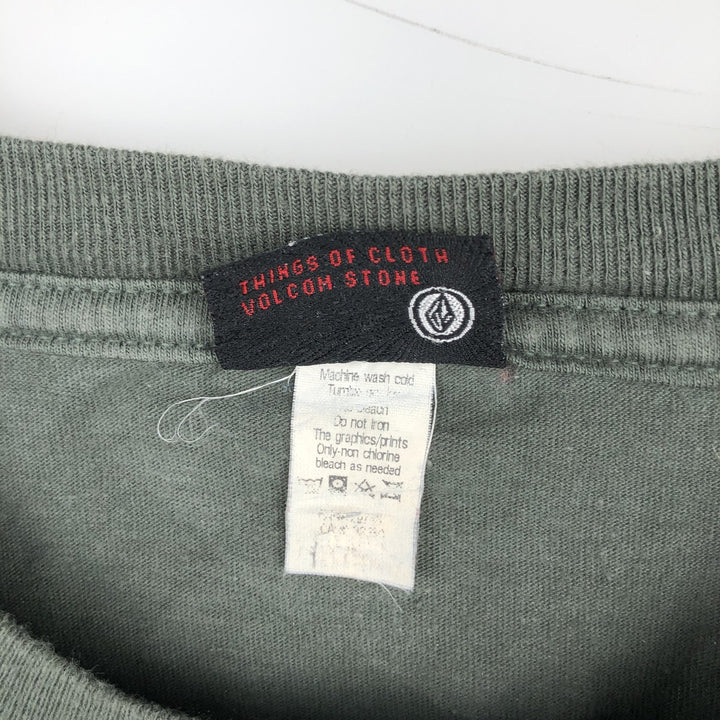 VOLCOM Long-Sleeve T-Shirt, Men's Size L (equivalent) unclear green type Vintage Second Hand