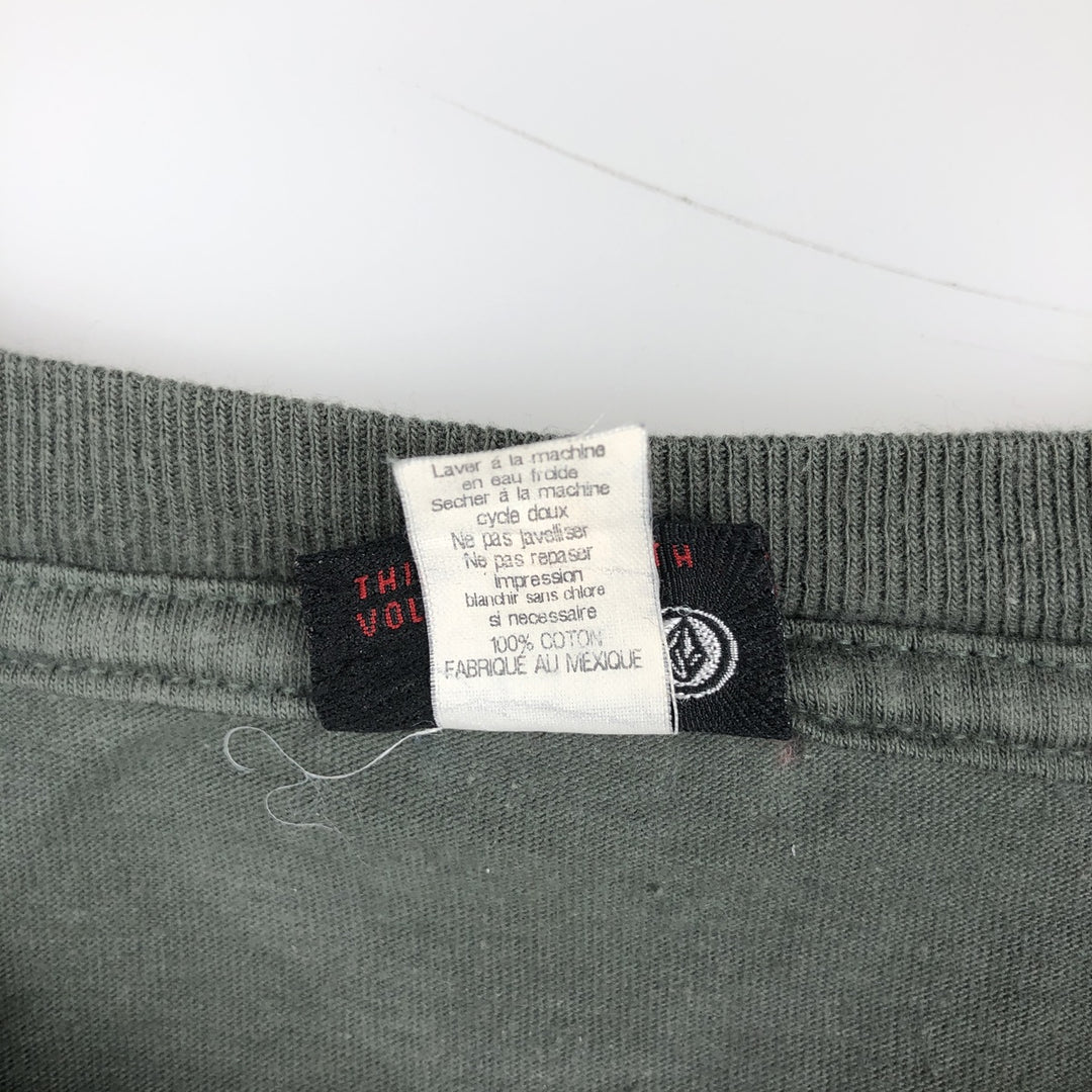 VOLCOM Long-Sleeve T-Shirt, Men's Size L (equivalent) unclear green type Vintage Second Hand