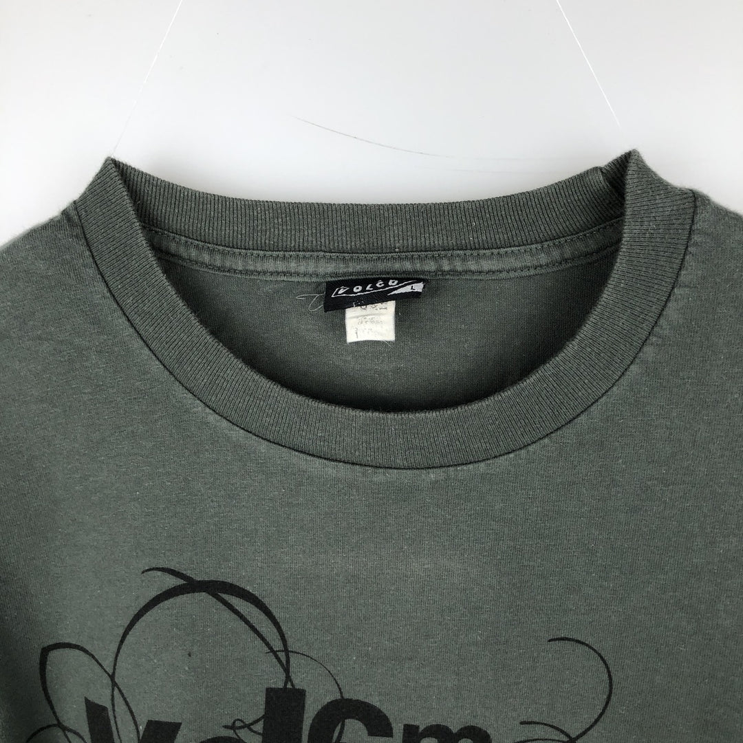 VOLCOM Long-Sleeve T-Shirt, Men's Size L (equivalent) unclear green type Vintage Second Hand