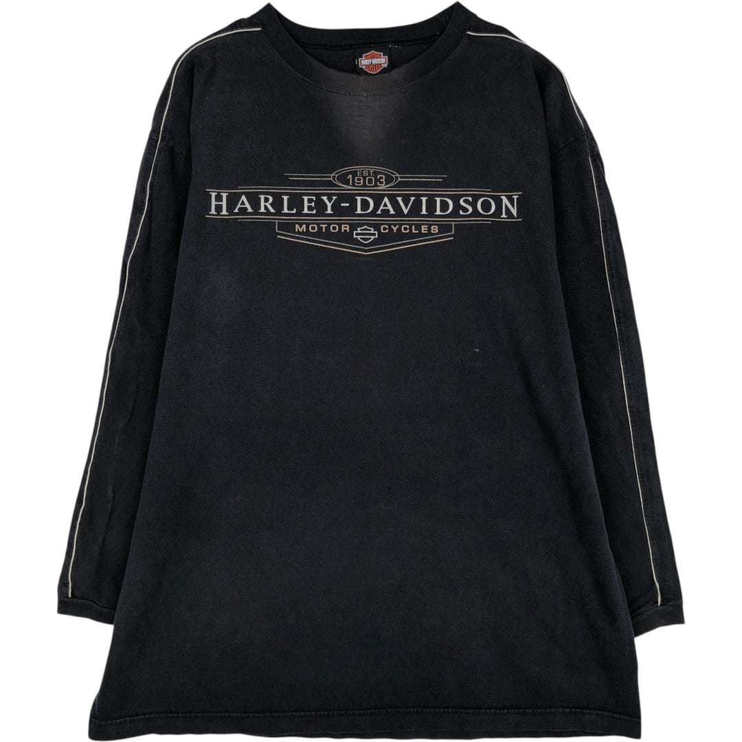 00'S Harley-Davidson Long Sleeve T-Shirt, Men's XL Size cotton black type Vintage Second Hand