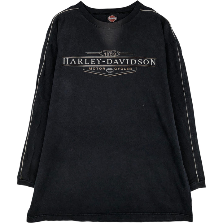 00'S Harley-Davidson Long Sleeve T-Shirt, Men's XL Size cotton black type Vintage Second Hand