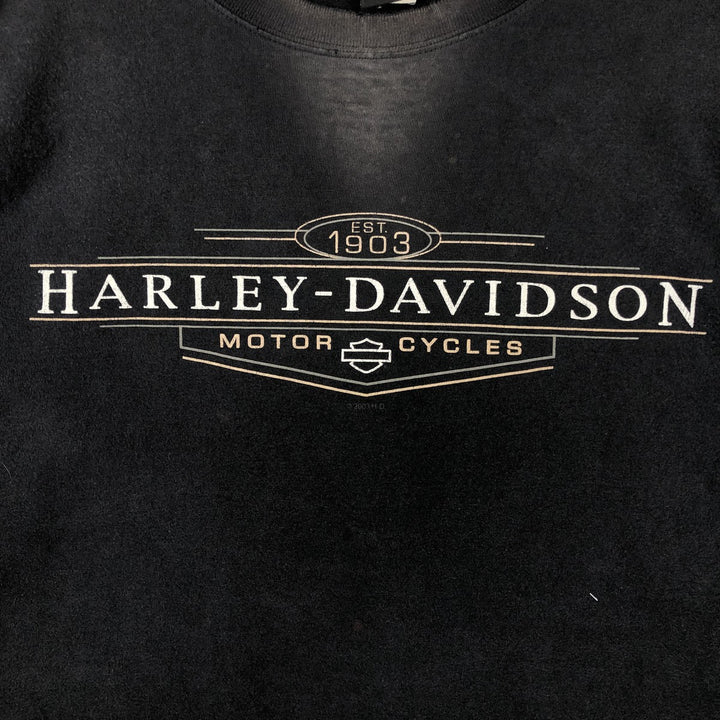 00'S Harley-Davidson Long Sleeve T-Shirt, Men's XL Size cotton black type Vintage Second Hand