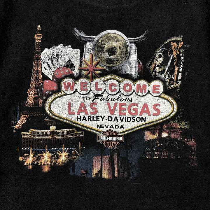 00'S Harley-Davidson Long Sleeve T-Shirt, Men's XL Size cotton black type Vintage Second Hand