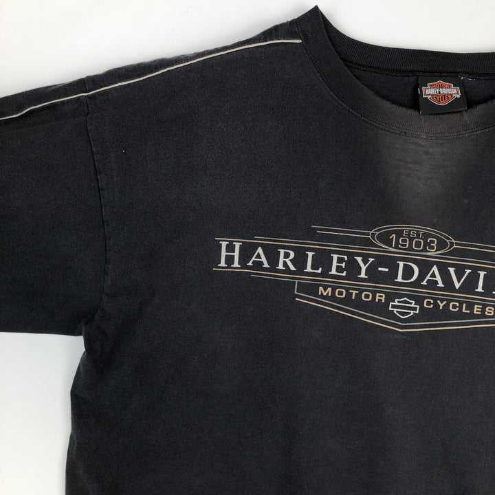 00'S Harley-Davidson Long Sleeve T-Shirt, Men's XL Size cotton black type Vintage Second Hand