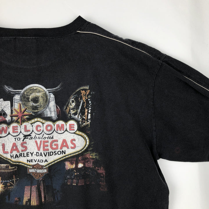 00'S Harley-Davidson Long Sleeve T-Shirt, Men's XL Size cotton black type Vintage Second Hand