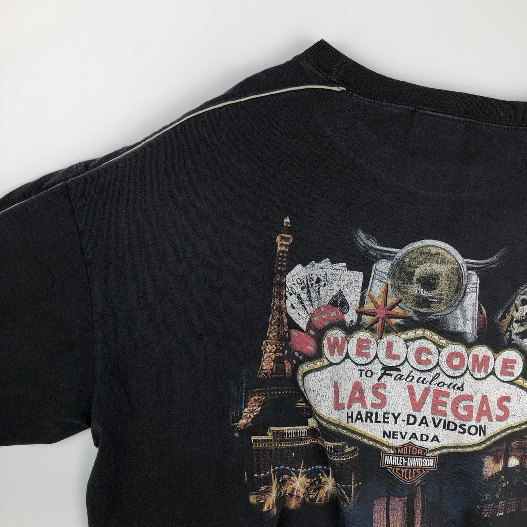 00'S Harley-Davidson Long Sleeve T-Shirt, Men's XL Size cotton black type Vintage Second Hand