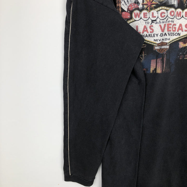 00'S Harley-Davidson Long Sleeve T-Shirt, Men's XL Size cotton black type Vintage Second Hand