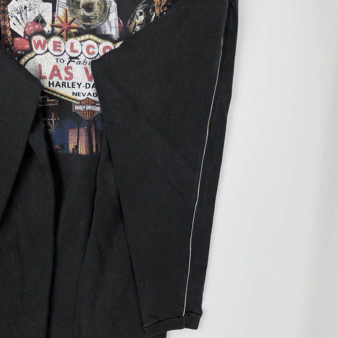 00'S Harley-Davidson Long Sleeve T-Shirt, Men's XL Size cotton black type Vintage Second Hand