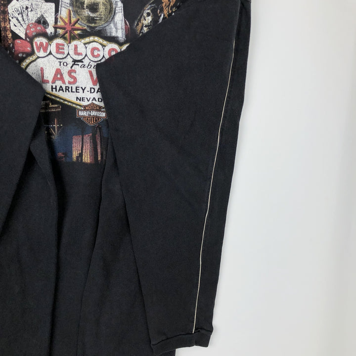 00'S Harley-Davidson Long Sleeve T-Shirt, Men's XL Size cotton black type Vintage Second Hand