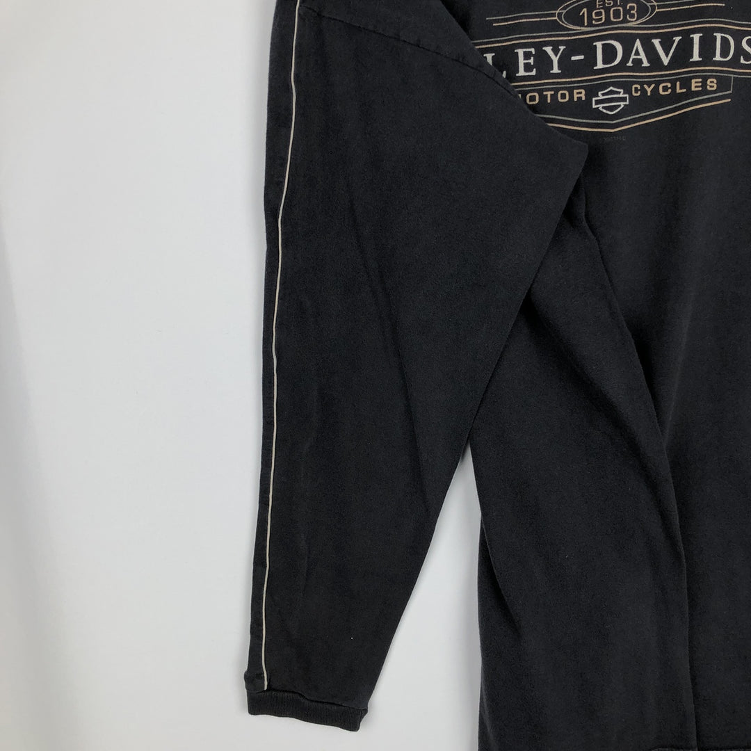 00'S Harley-Davidson Long Sleeve T-Shirt, Men's XL Size cotton black type Vintage Second Hand
