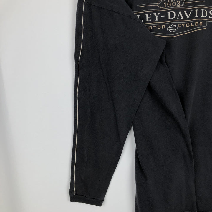 00'S Harley-Davidson Long Sleeve T-Shirt, Men's XL Size cotton black type Vintage Second Hand