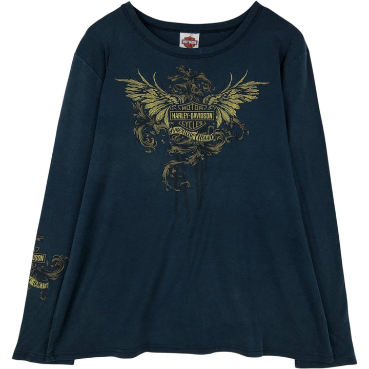 Harley-Davidson Long Sleeve T-Shirt Made in USA Men's XXL cotton Navy blue Vintage Second Hand