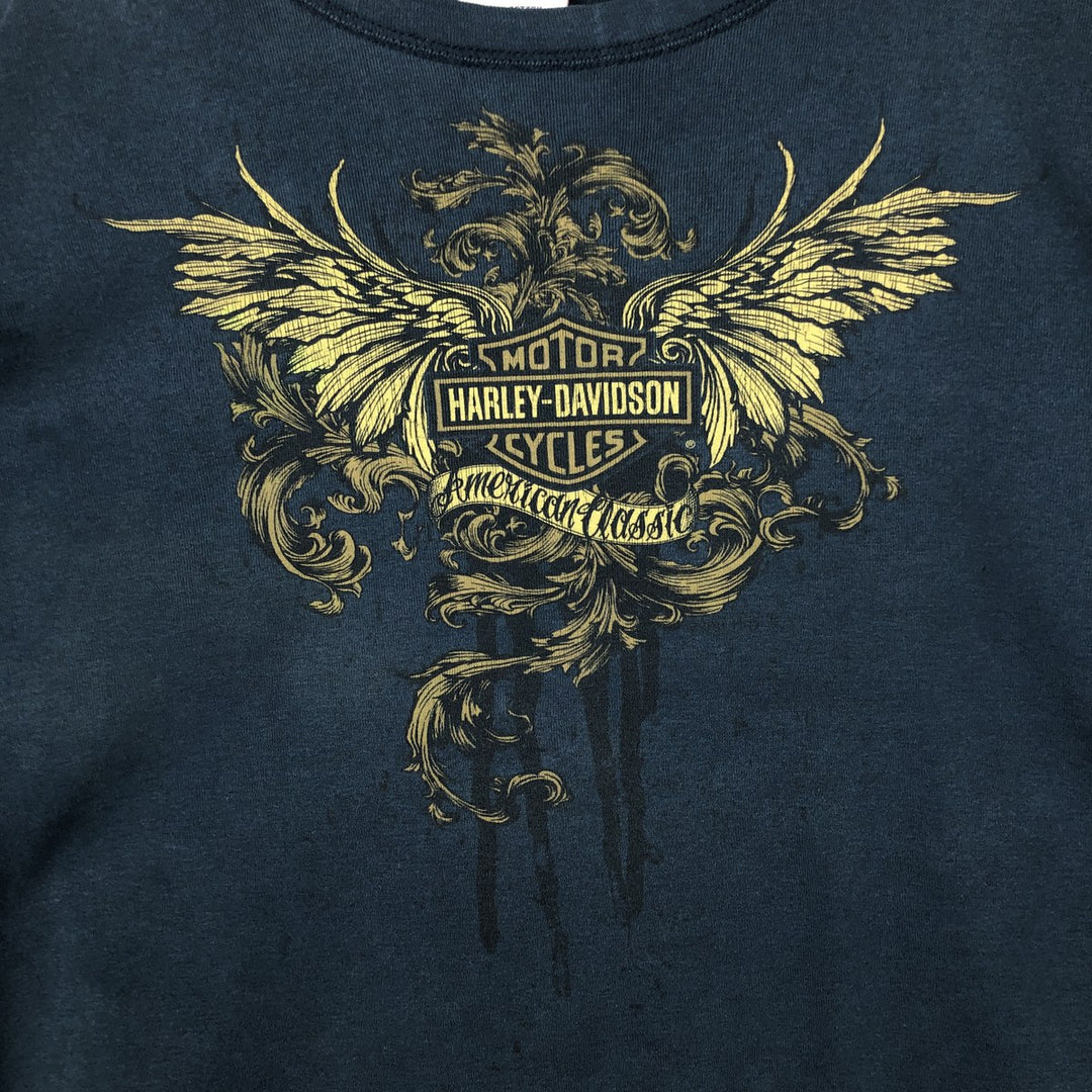 Harley-Davidson Long Sleeve T-Shirt Made in USA Men's XXL cotton Navy blue Vintage Second Hand
