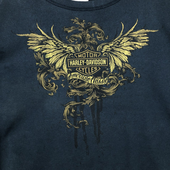 Harley-Davidson Long Sleeve T-Shirt Made in USA Men's XXL cotton Navy blue Vintage Second Hand