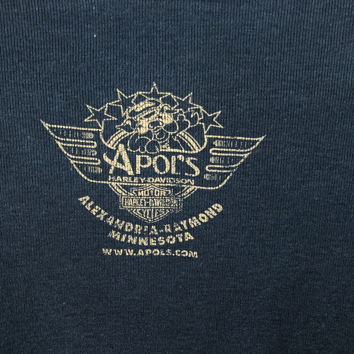 Harley-Davidson Long Sleeve T-Shirt Made in USA Men's XXL cotton Navy blue Vintage Second Hand