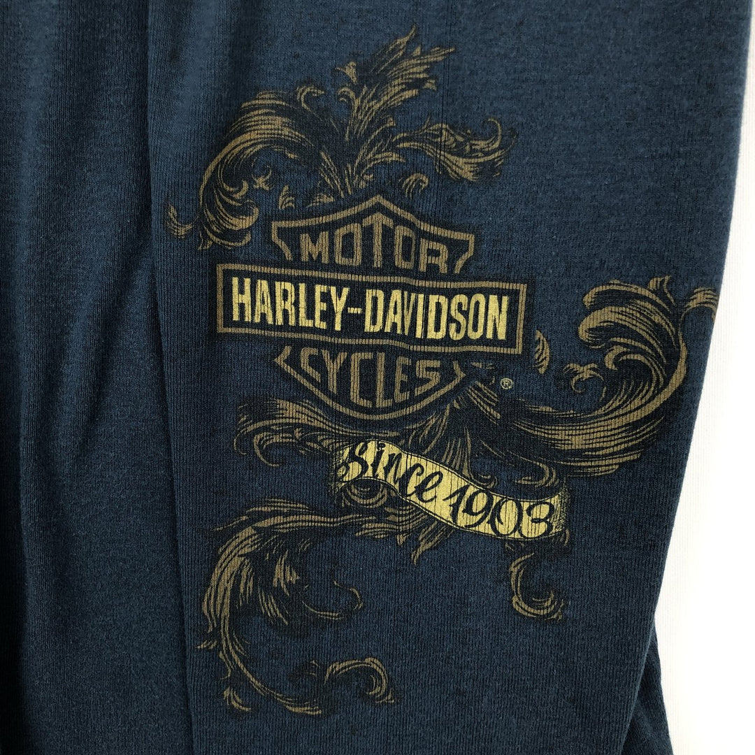 Harley-Davidson Long Sleeve T-Shirt Made in USA Men's XXL cotton Navy blue Vintage Second Hand
