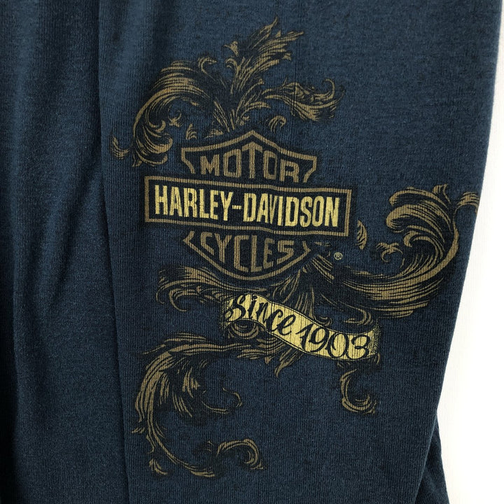 Harley-Davidson Long Sleeve T-Shirt Made in USA Men's XXL cotton Navy blue Vintage Second Hand