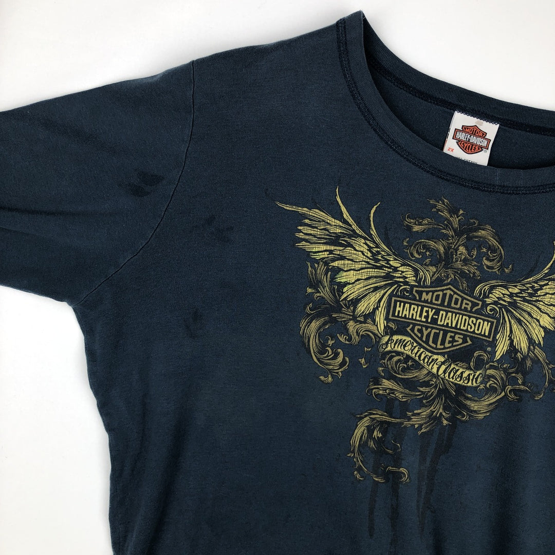 Harley-Davidson Long Sleeve T-Shirt Made in USA Men's XXL cotton Navy blue Vintage Second Hand