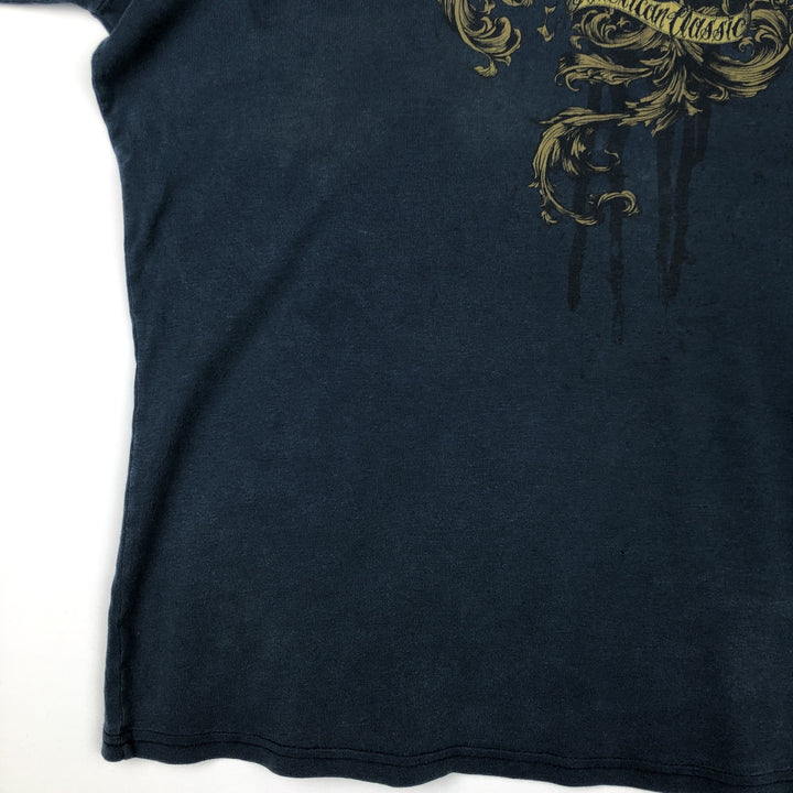 Harley-Davidson Long Sleeve T-Shirt Made in USA Men's XXL cotton Navy blue Vintage Second Hand