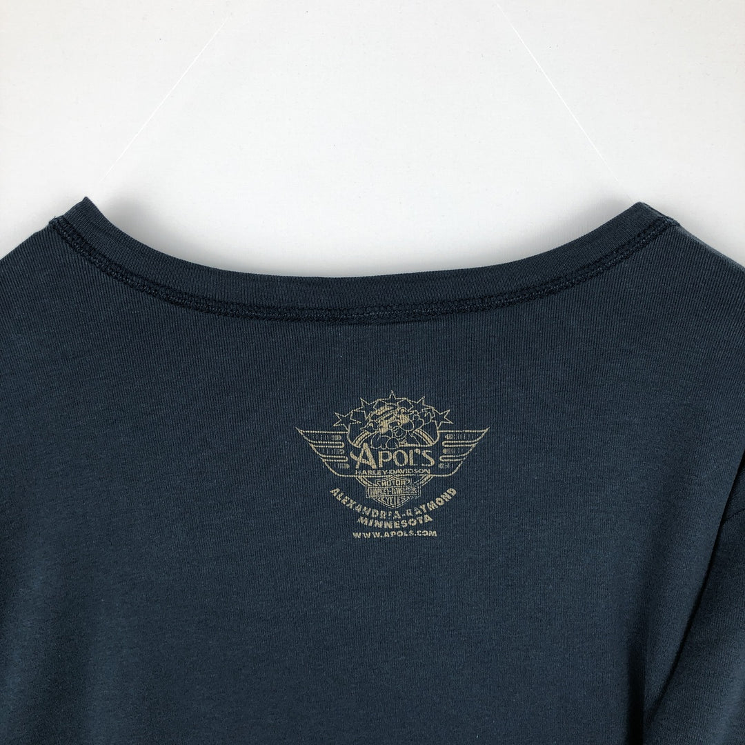Harley-Davidson Long Sleeve T-Shirt Made in USA Men's XXL cotton Navy blue Vintage Second Hand