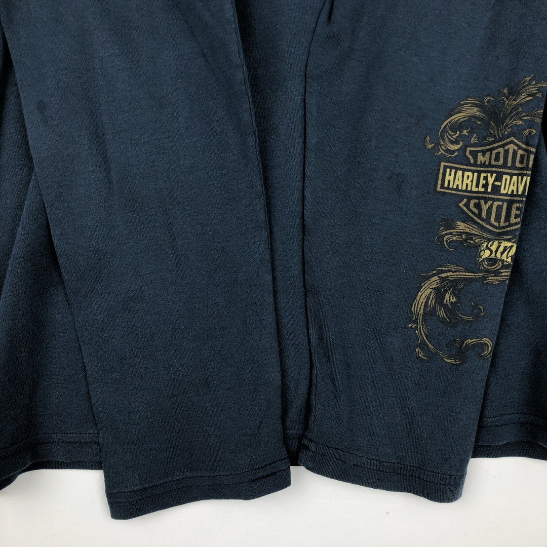 Harley-Davidson Long Sleeve T-Shirt Made in USA Men's XXL cotton Navy blue Vintage Second Hand